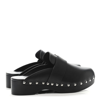 Hermes Calfskin Calya Mules 37 Black 3 of 4