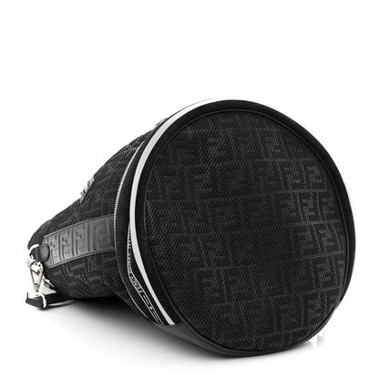 Fendi Mesh Cuoio Romano Vitello Stampa FF 1974 Embossed Logo Plate Mon Tresor Holdall Bag Black 3 of 9