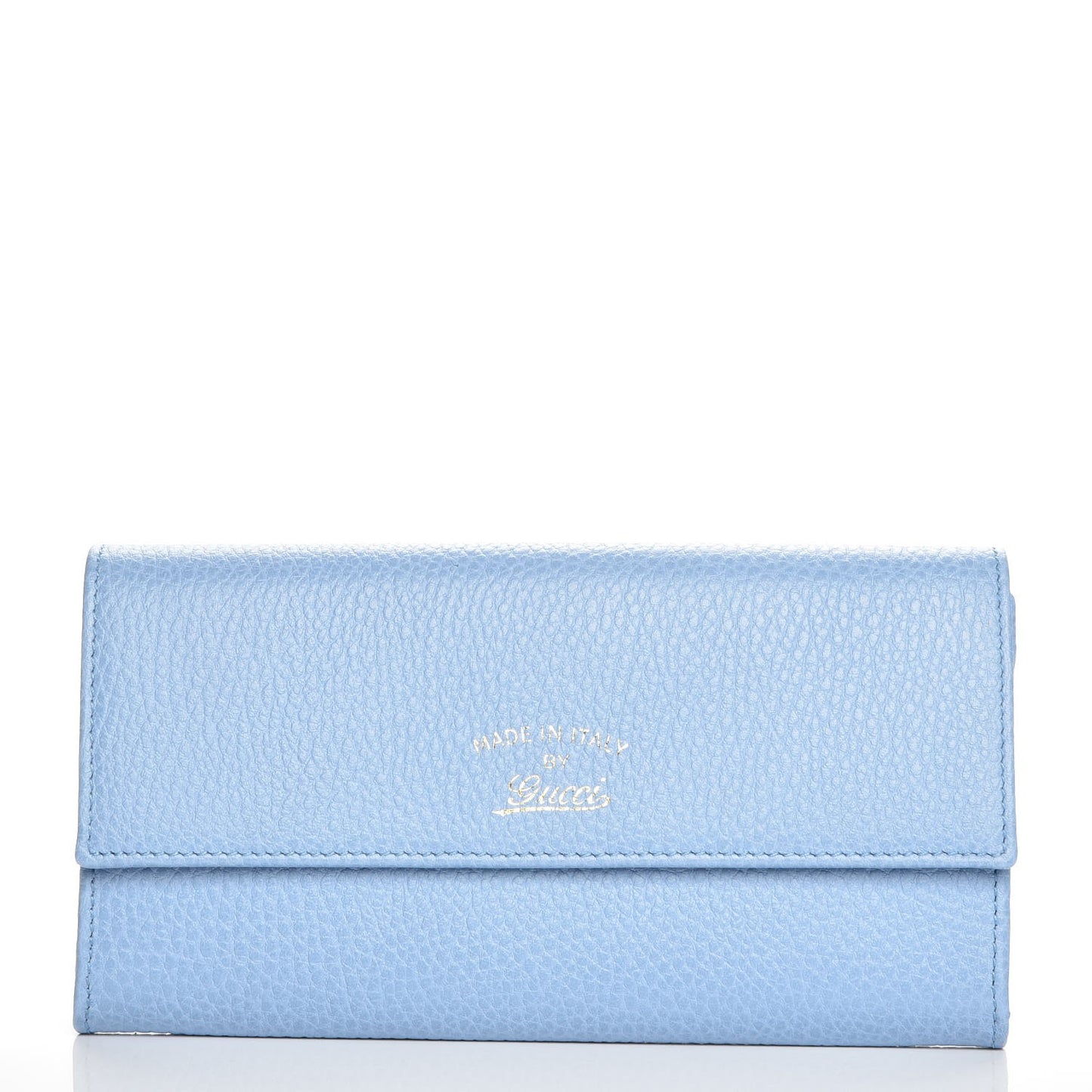 Dollar Calfskin Swing Continental Wallet Mineral Blue