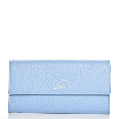 Gucci Dollar Calfskin Swing Continental Wallet Mineral Blue 1 of 8