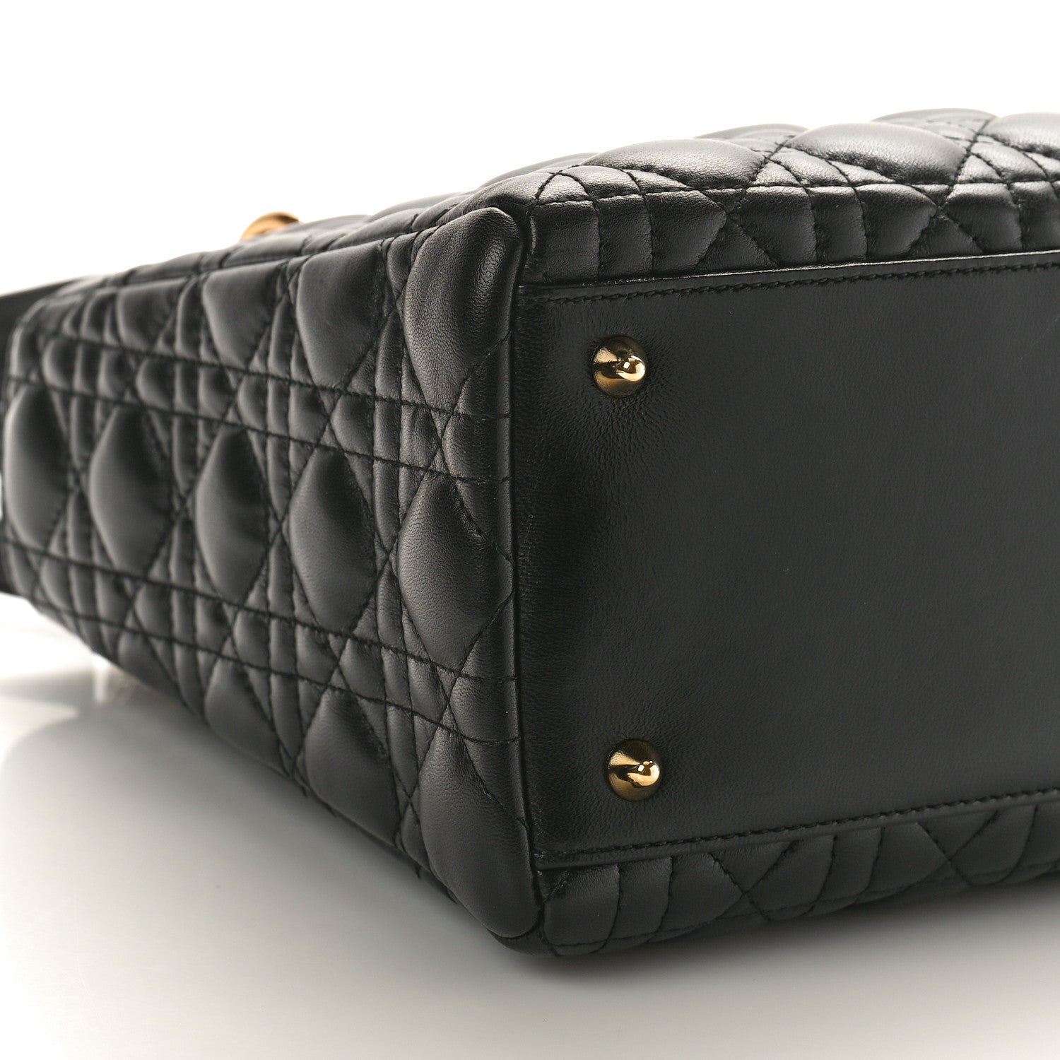 Christian Dior Lambskin Cannage Medium Lady Dior Black 9 of 13