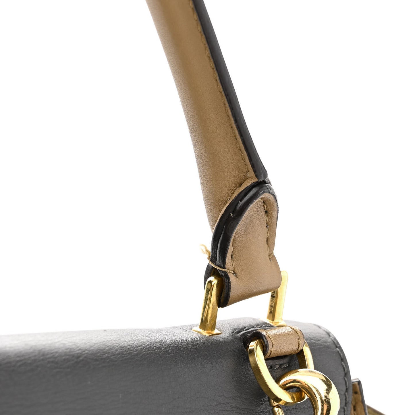 Calfskin Suede Tri-color Small Trapeze Olive