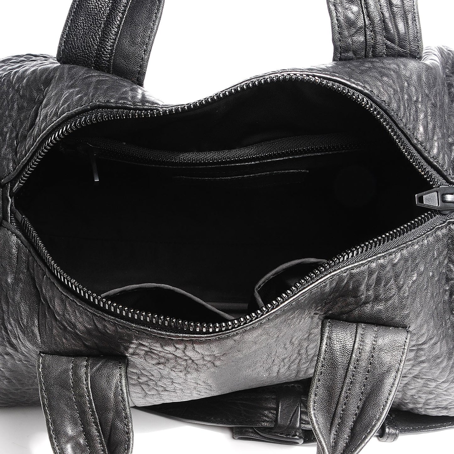 Pebbled Lambskin Rocco Black Matte Black Hardware