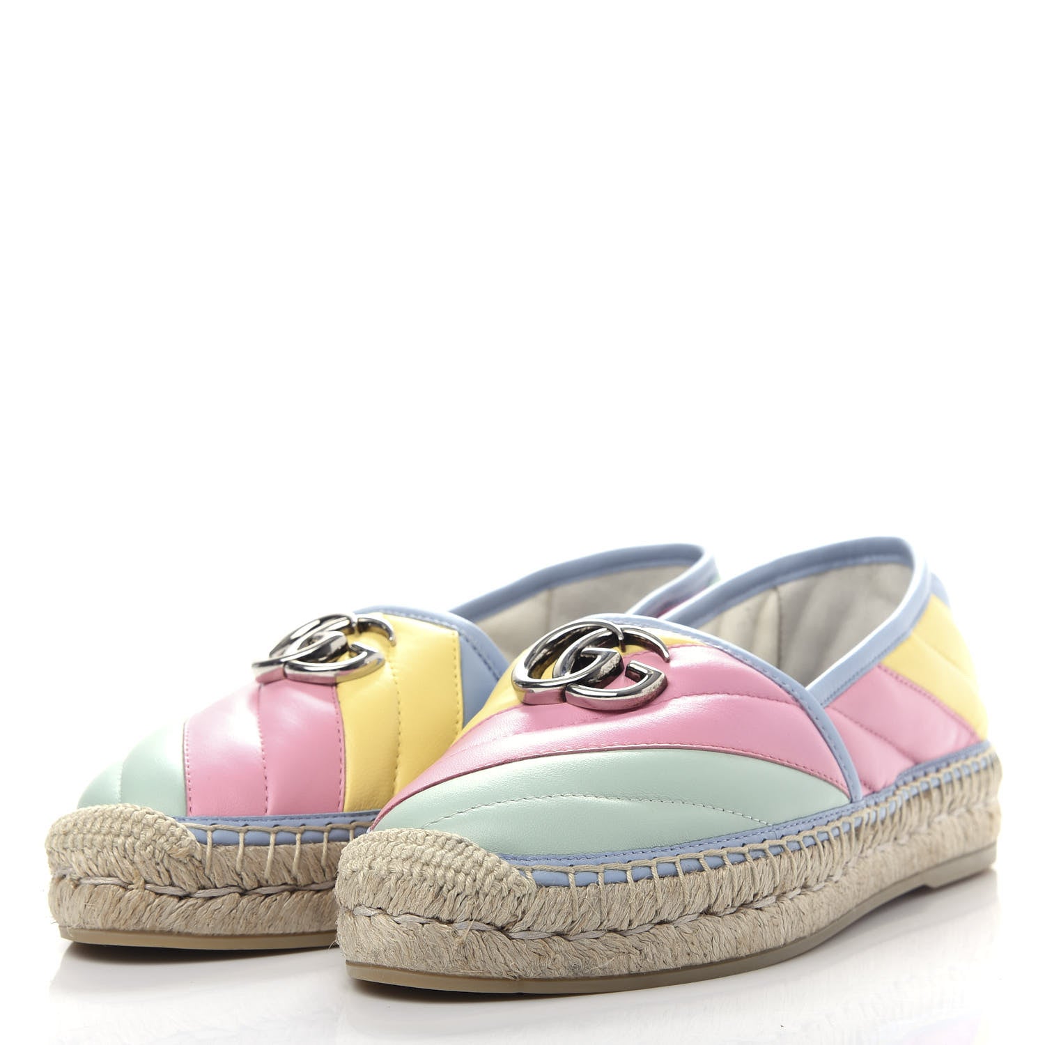 Gucci Nappa Matelasse Diagonal GG Marmont Espadrilles 37 Multicolor Pastel 3 of 11
