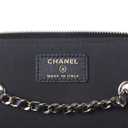 Chanel Raffia Jute Striped Small Vanity Case With Chain Black Beige 8 of 9