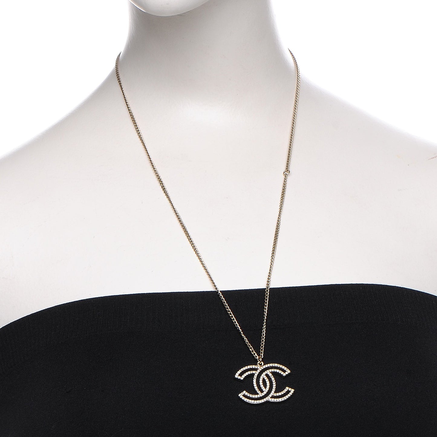 Crystal CC 100 Anniversary Necklace Gold