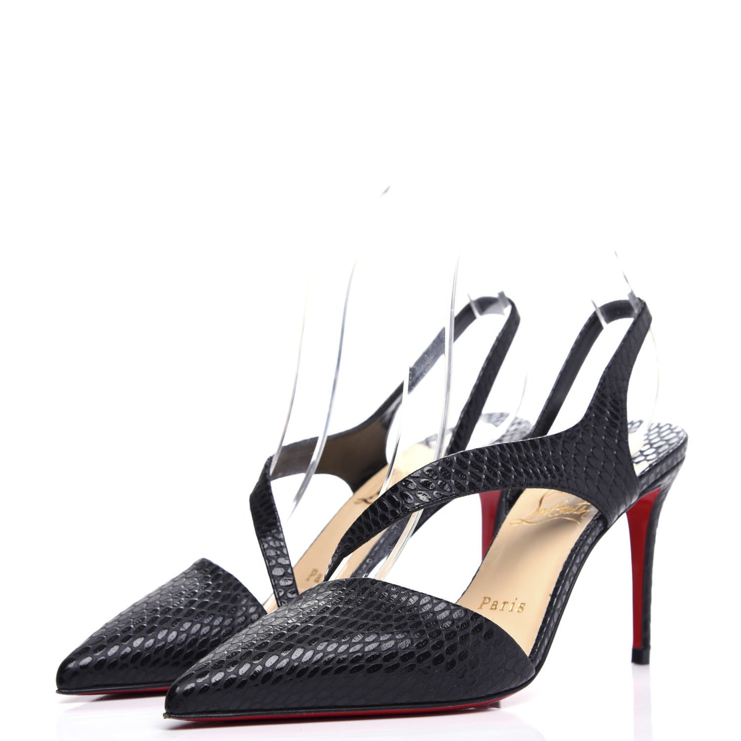 Calfskin Jurassic Brandina 85 Slingback Pumps 36.5 Black
