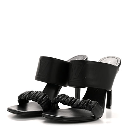 Louis Vuitton Lambskin Drapy Heel Mules 41 Black 4 of 11