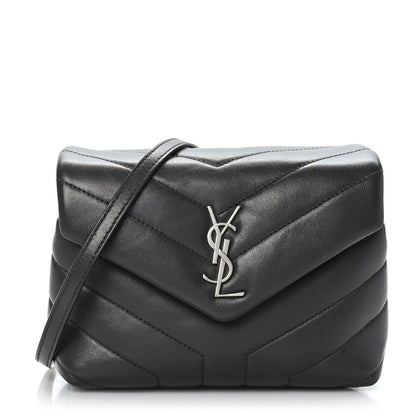 Saint Laurent Calfskin Y Quilted Monogram Toy Loulou Crossbody Bag Asphalt 1 of 9