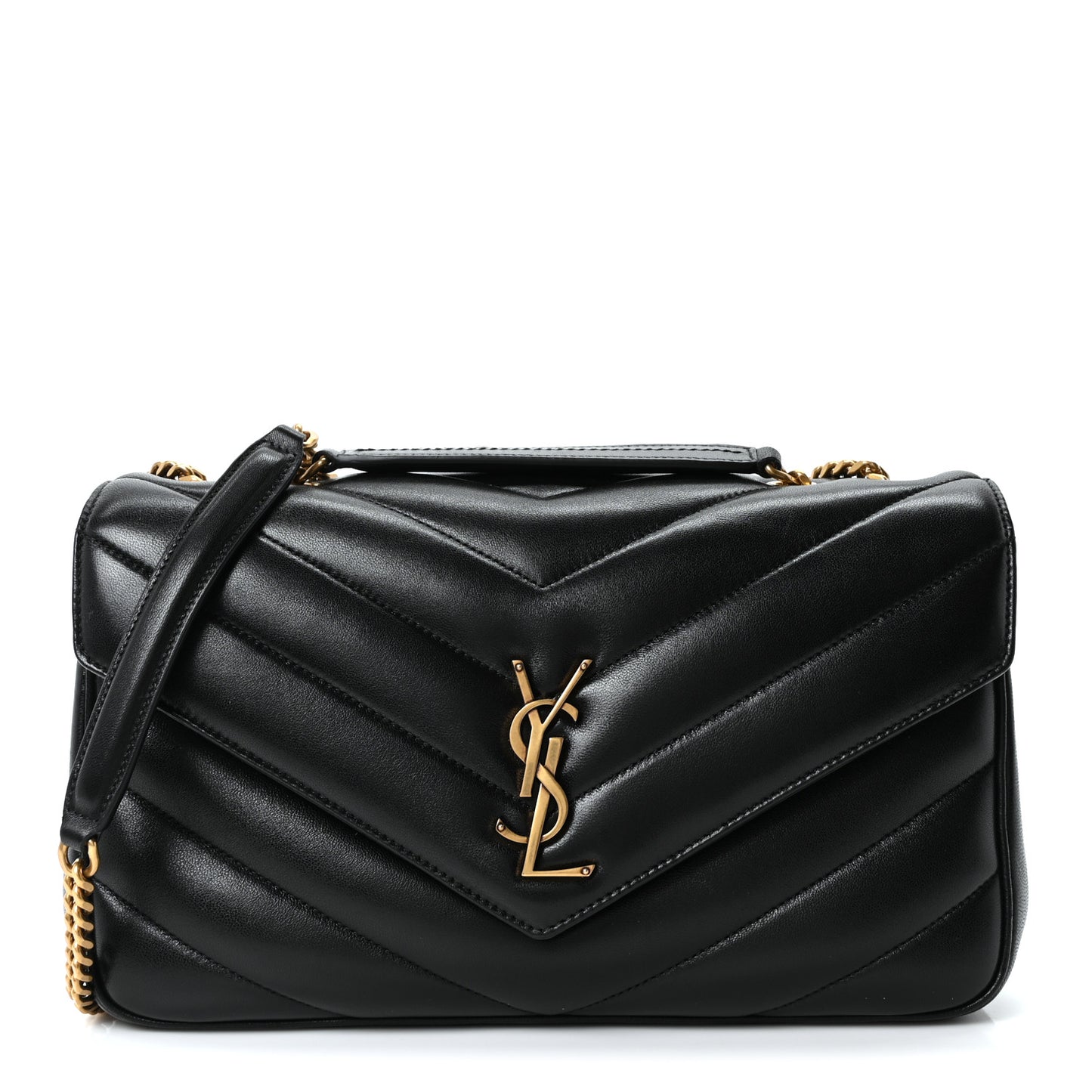 Lambskin Chevron Quilted Medium LouLou Black