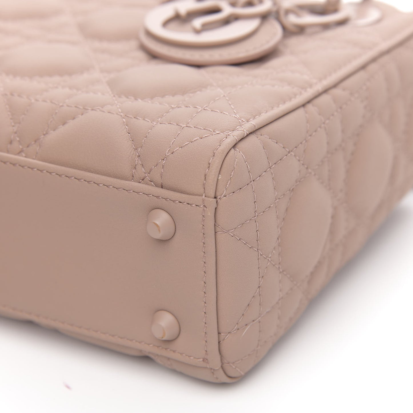 Ultra Matte Calfskin Cannage Mini Lady Dior Light Beige