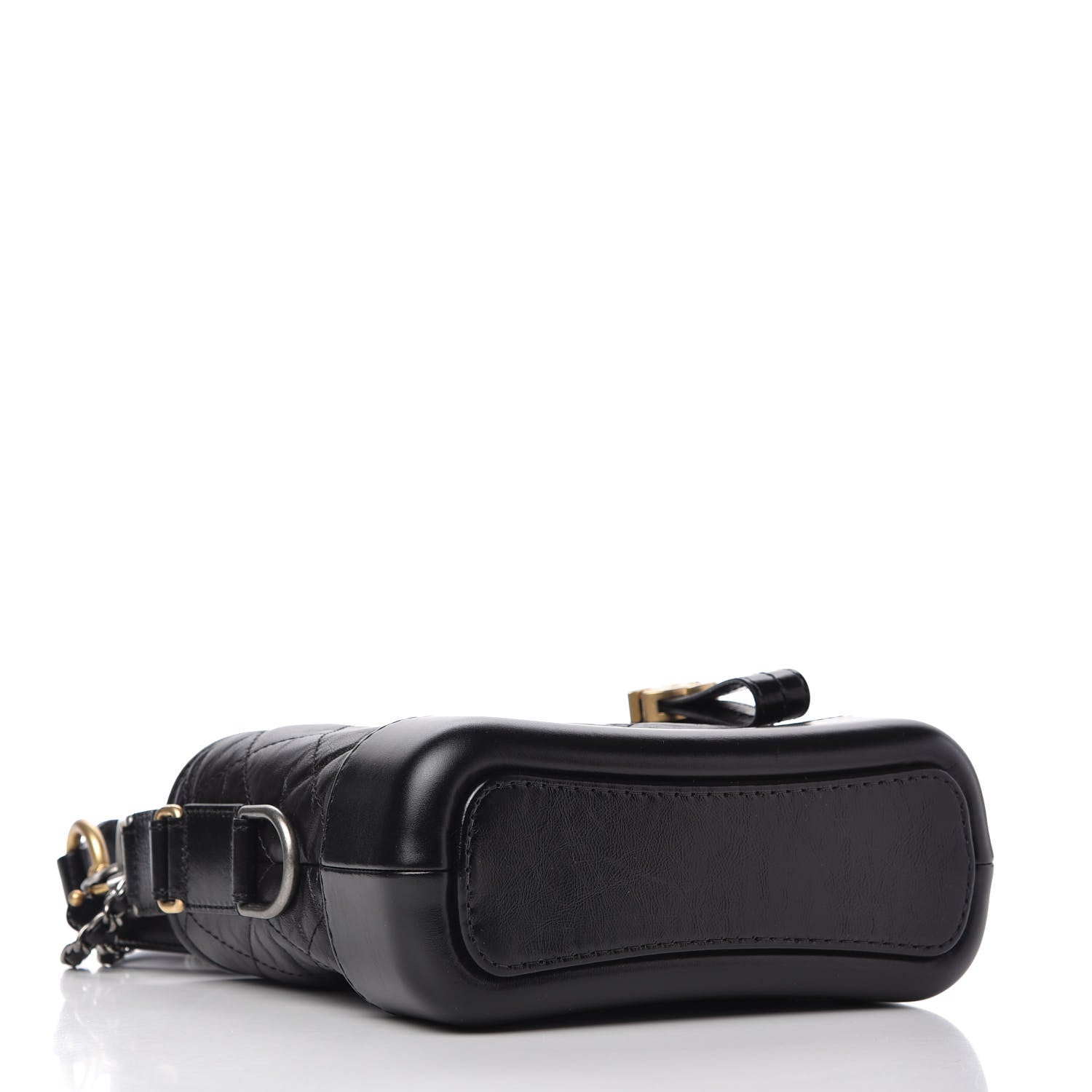Chanel Aged Calfskin Quilted Small Gabrielle Logo Hobo Black 4 of 10
