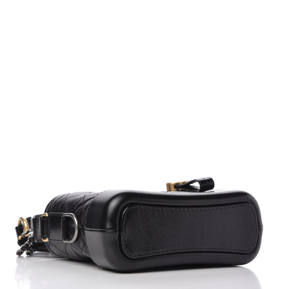 Chanel Aged Calfskin Quilted Small Gabrielle Logo Hobo Black 4 of 10