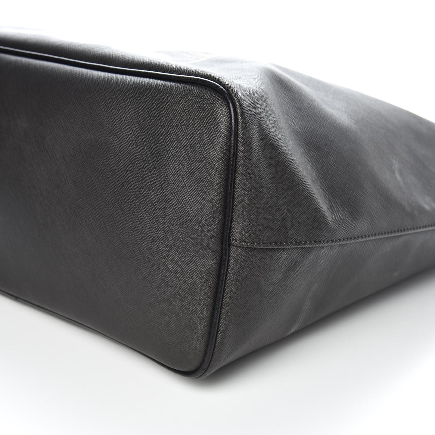 Textured Coated Canvas Bambi Print Large Antigona Tote Black