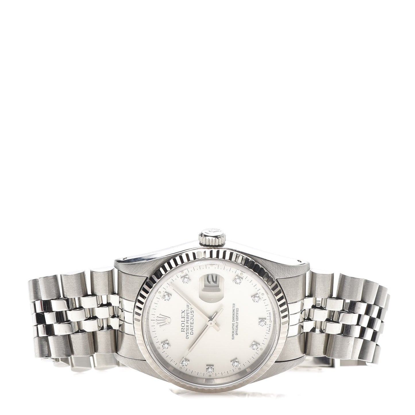 Stainless Steel 18K White Gold Diamond 36mm Oyster Perpetual Datejust Watch Silver 16234