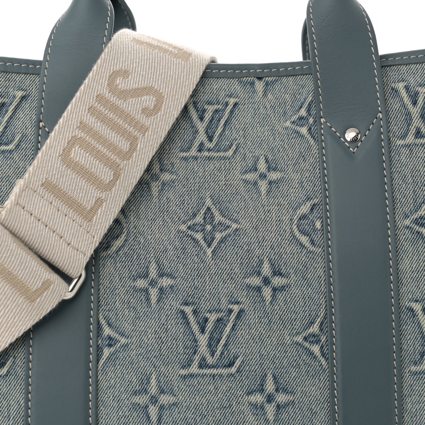 Monogram Washed Denim Weekend Tote NM Blue