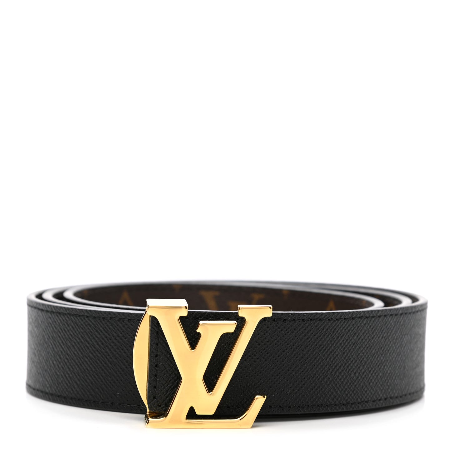 Calfskin Monogram 30mm LV Initiales Reversible Belt 90 36 Black