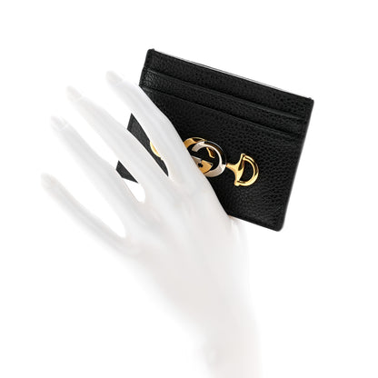 Gucci Grainy Calfskin Zumi Card Holder Black 2 of 7