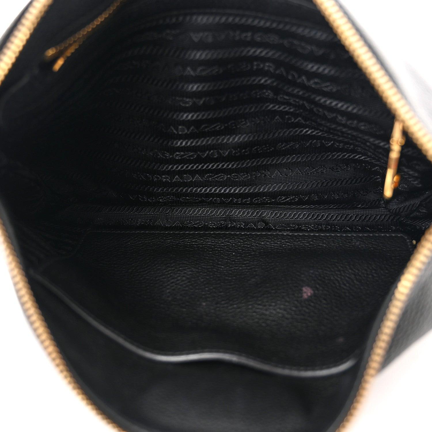 Prada Vitello Daino Zippered Shoulder Bag Black 5 of 13