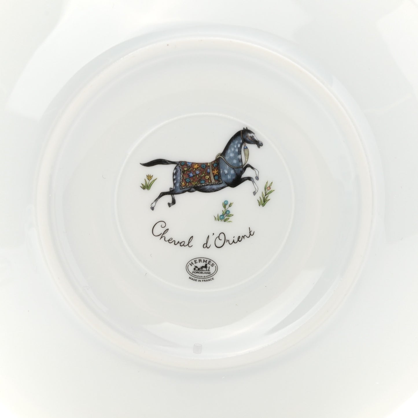 Porcelain Cheval d'Orient Tea Cup and Saucer Set of 2