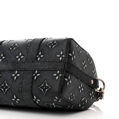Louis Vuitton Calfskin Debossed Monogram Versailles City Keepall Charcoal 9 of 11