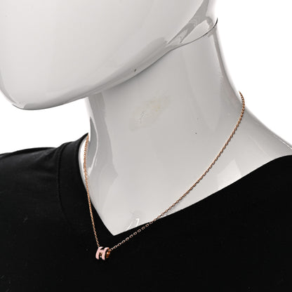 Hermes Lacquered Gold Mini Pop H Pendant Necklace Rose Dragee 2 of 7