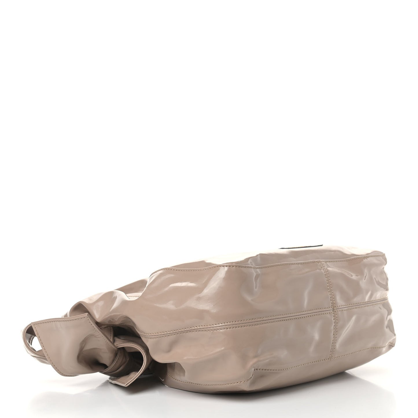 Patent Lacca Large Nuage Bow Hobo Nude