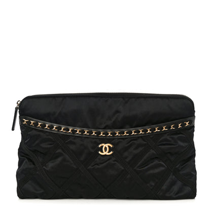 Chanel Nylon Grosgrain Large Lifestyle Pouch With Foldable Tote Black 3 of 12