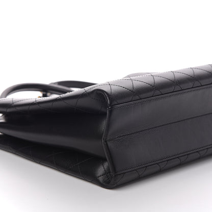 Chanel Lambskin Stitched Frame Shoulder Bag Black 8 of 9