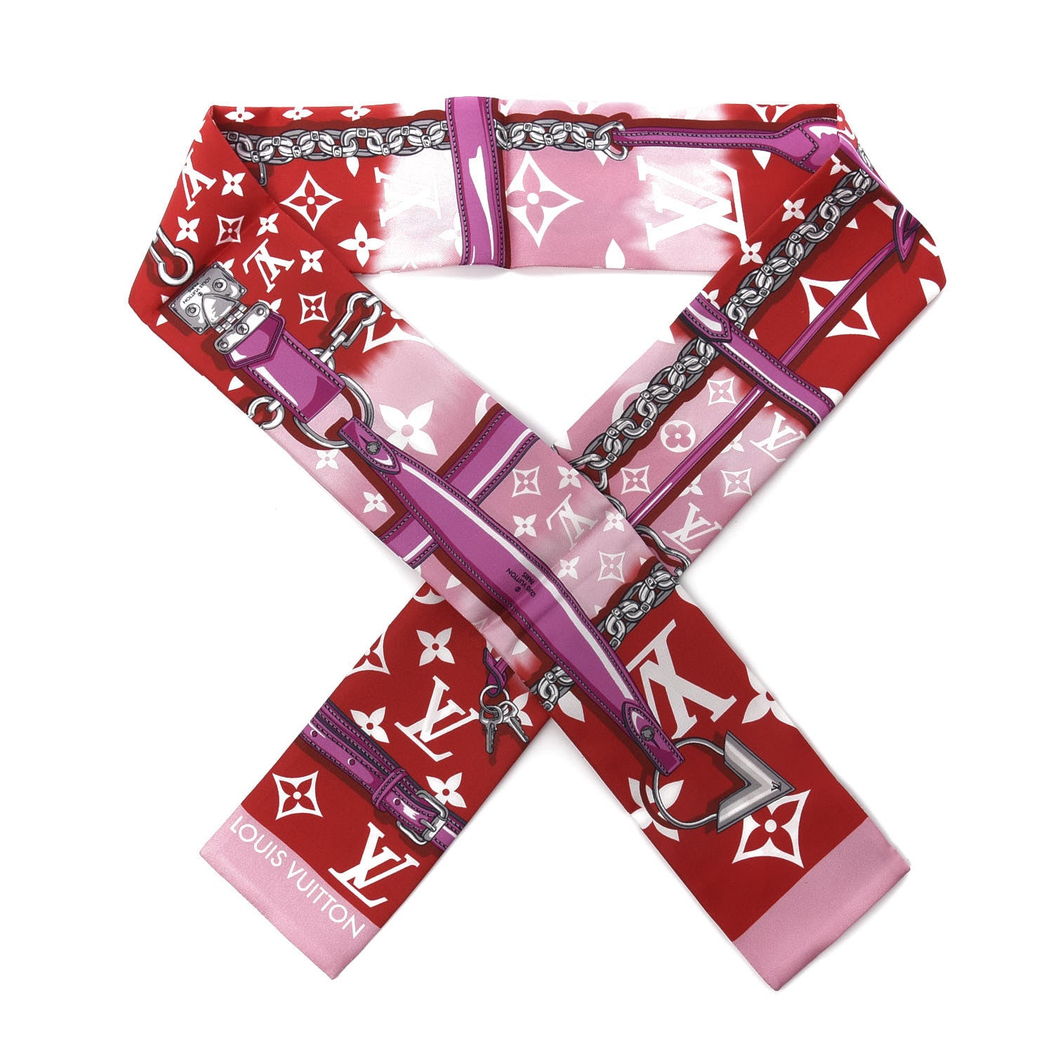 Louis Vuitton Silk Monogram Giant Confidential Bandeau Red 1 of 5
