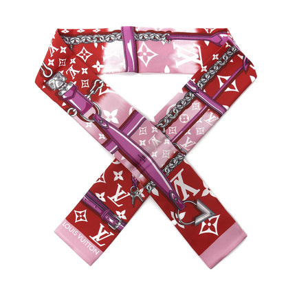 Louis Vuitton Silk Monogram Giant Confidential Bandeau Red 1 of 5