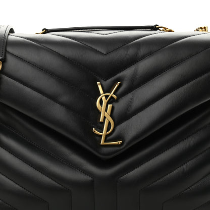Saint Laurent Calfskin Y Quilted Monogram Medium Loulou Chain Satchel Black 8 of 10