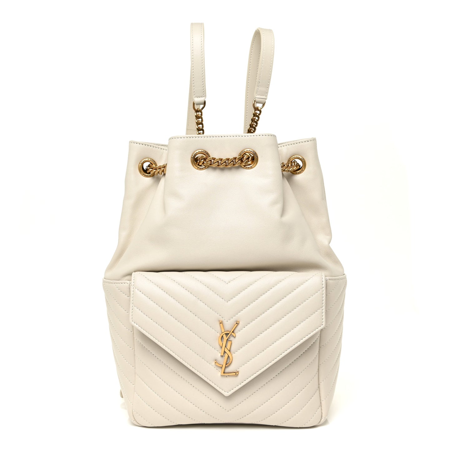 Lambskin Matelasse Monogram Joe Backpack Cream