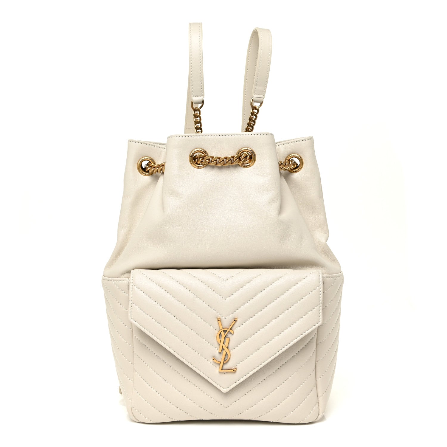 Saint Laurent Lambskin Matelasse Monogram Joe Backpack Cream 1 of 12