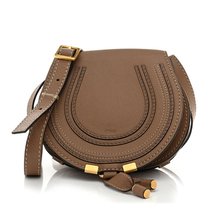 Chloe Calfskin Mini Marcie Round Crossbody Bag Nut 1 of 11