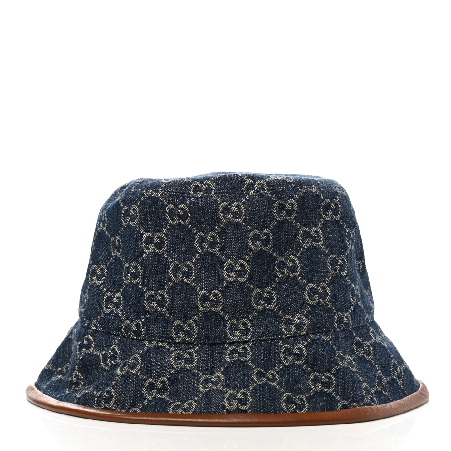 Washed Jacquard Denim Nappa GG Monogram Oscar Bucket Hat XXL Denim Cuir
