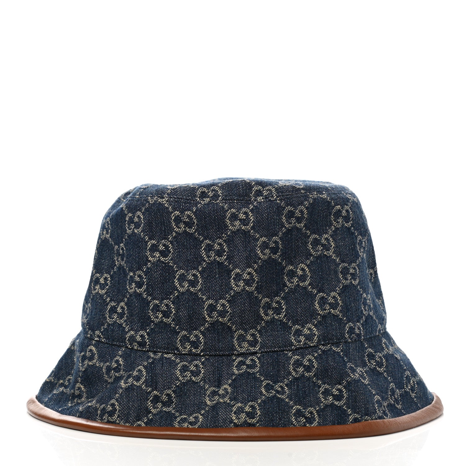 Gucci Washed Jacquard Denim Nappa GG Monogram Oscar Bucket Hat XXL Denim Cuir 5 of 10