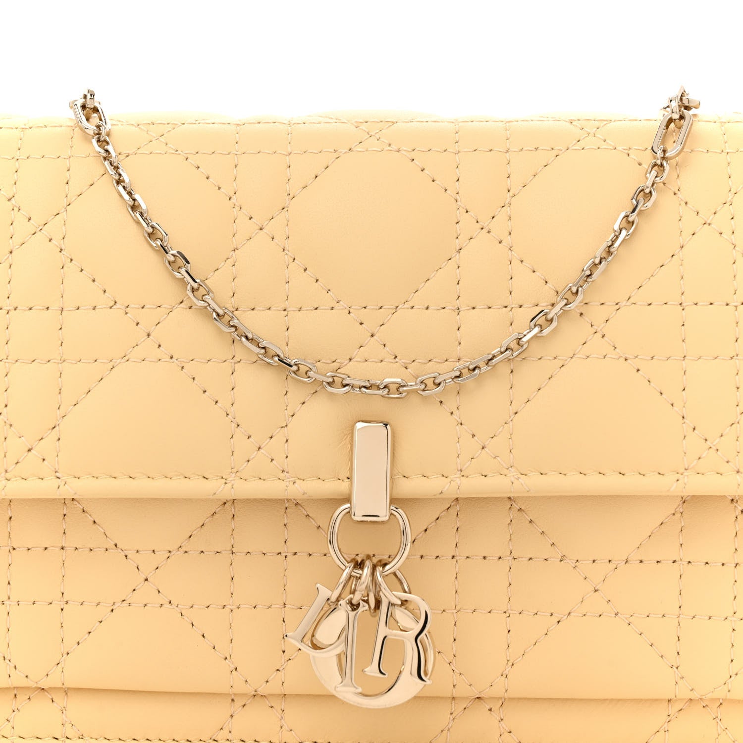 Christian Dior Lambskin Cannage Lady Dior Chain Pouch Latte 7 of 10