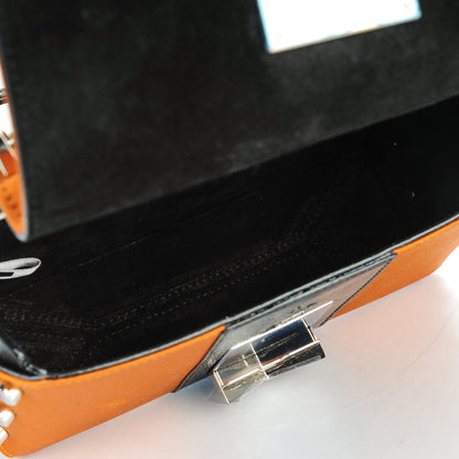Jimmy Choo Satin Ostrich Lockett Petite Shoulder Bag Orange 5 of 6