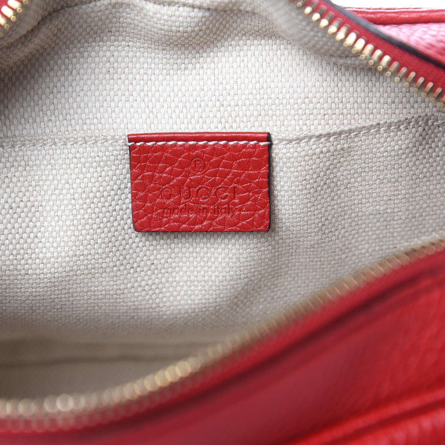 Gucci Pebbled Calfskin Small Soho Disco Bag Tabasco Red 6 of 15