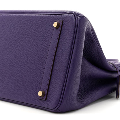 Hermes Taurillon Clemence Birkin 35 Iris 9 of 10
