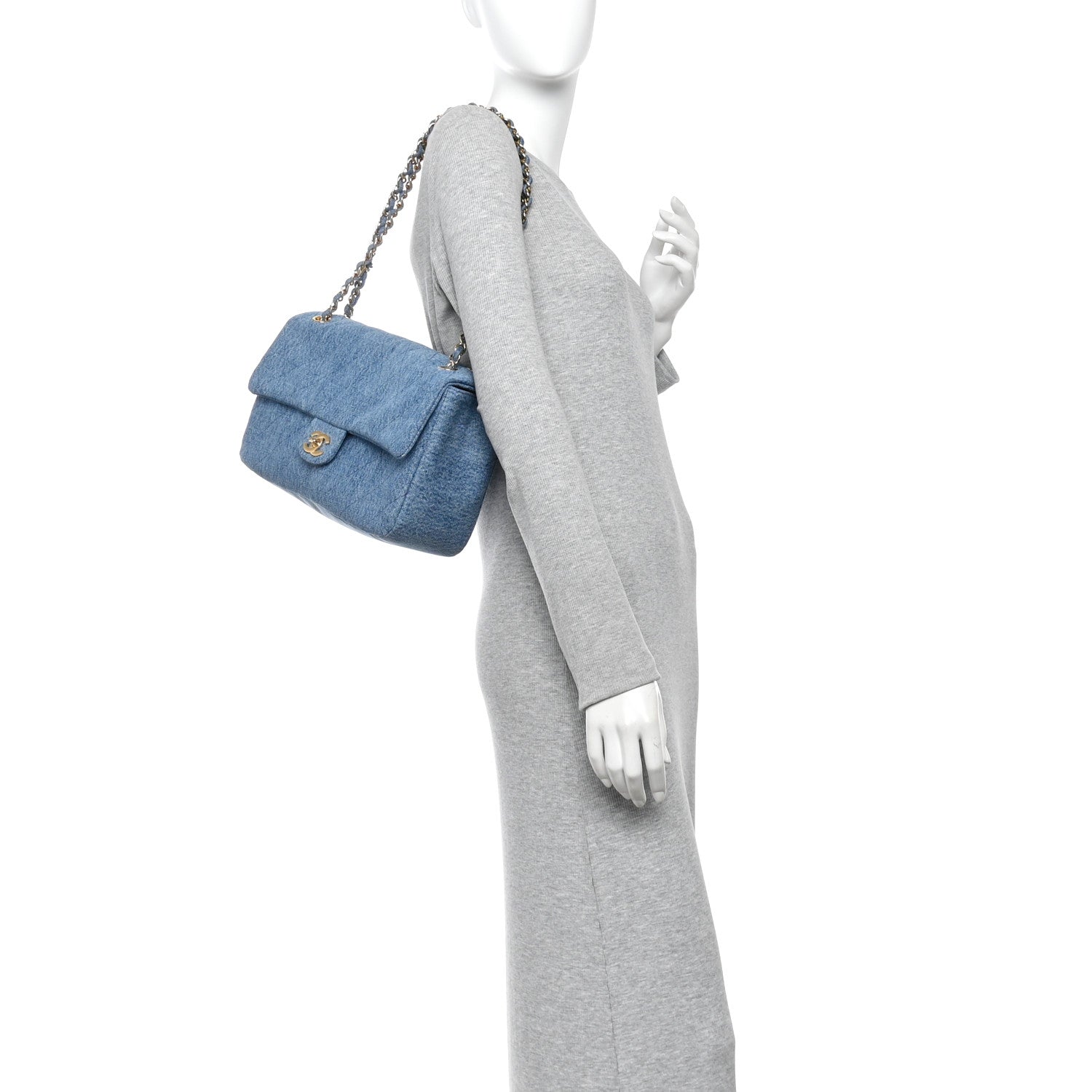 Chanel Denim Small Souplissimo Maxi Flap Blue 2 of 11