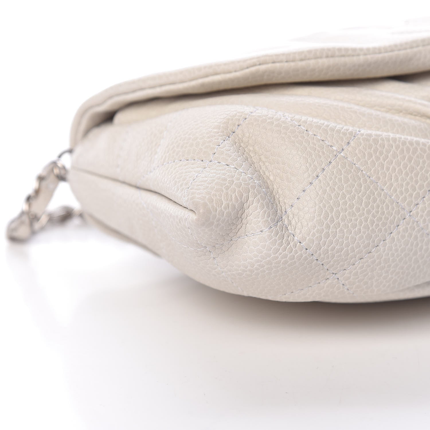 Chanel Caviar Half Moon Wallet On Chain WOC White 10 of 13
