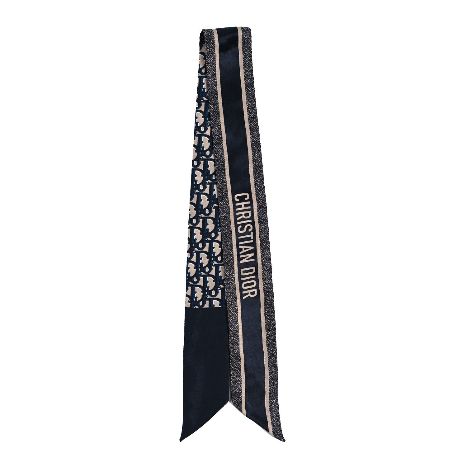 Christian Dior Silk Oblique Mitzah Scarf Blue 2 of 3