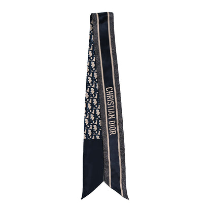 Christian Dior Silk Oblique Mitzah Scarf Blue 2 of 3
