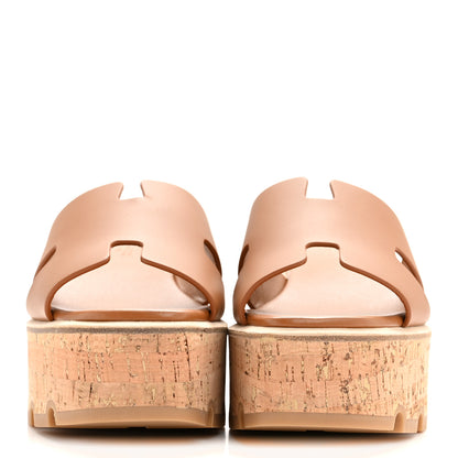 Hermes Calfskin Cork Eze 30 Sandals 36 Gold 3 of 9
