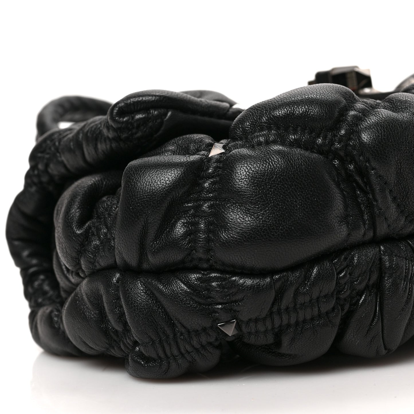 Nappa Small Spikeme Shoulder Bag Black