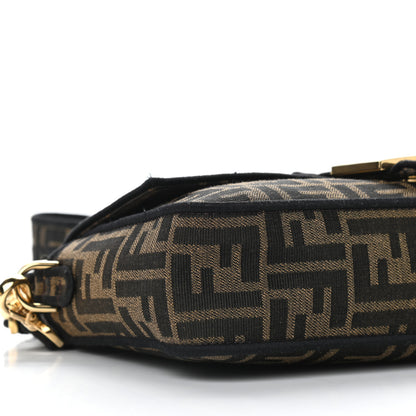 Fendi Fabric Jacquard FF 1974 Medium Baguette Tobacco Moro Black 9 of 12