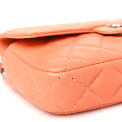 Chanel Lambskin Quilted Flap Phone Holder With Chain Orange 10 of 11