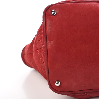 Chanel Iridescent Calfskin Quilted Small Sea Hit Tote Red 12 of 17